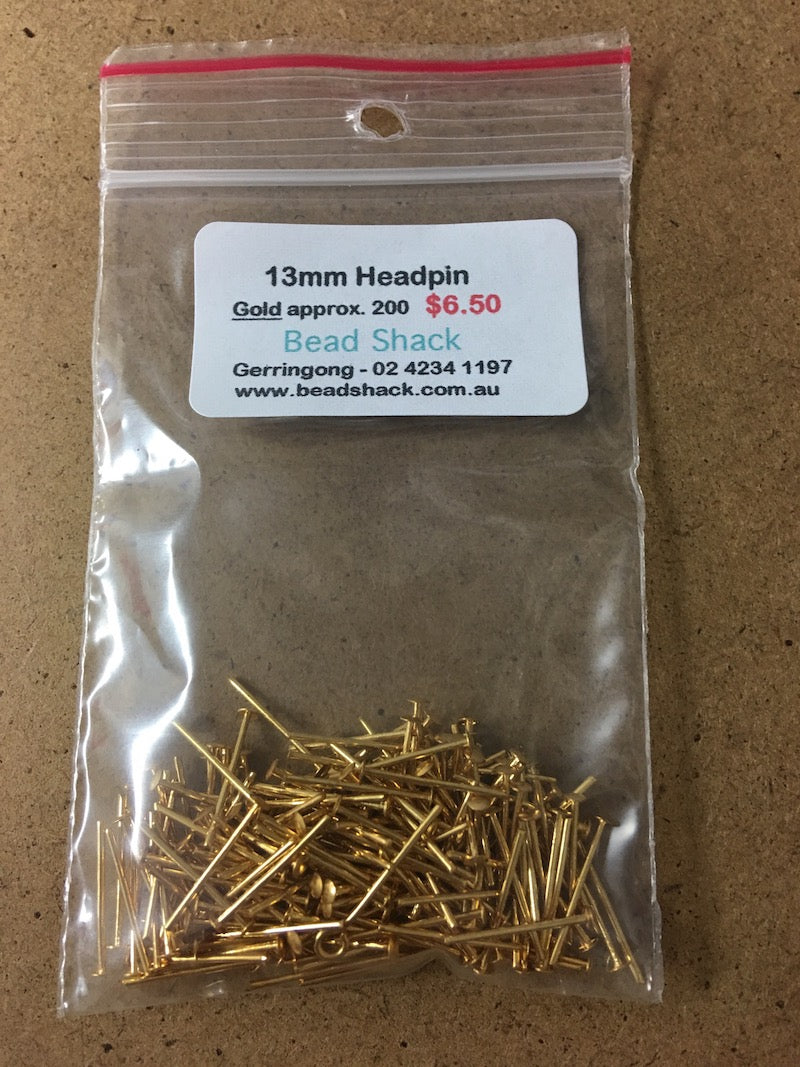 13mm Headpin (200) - Gold