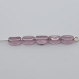 7x4mm Pinched Rice (50) - Transparent Light Amethyst - Vintage Czech Glass Beads