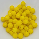 5mm Facet Round (50) - Yellow Opaque - Vintage Czech Glass Beads