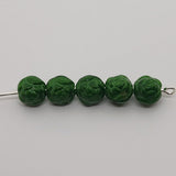 8mm Round Rose Czech Glass Beads (25) - Dark Green - Bead Shack