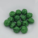8mm Round Rose Czech Glass Beads (25) - Dark Green - Bead Shack