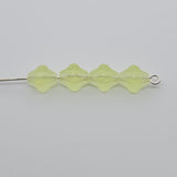 7x6mm Cross (25) - Lemon Transparent Frosted - Vintage Czech Glass Beads