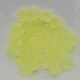 7x6mm Cross (25) - Lemon Transparent Frosted - Vintage Czech Glass Beads