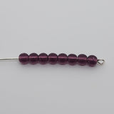 4mm Round (100) - Dark Amethyst Transparent - Vintage Czech Glass Beads