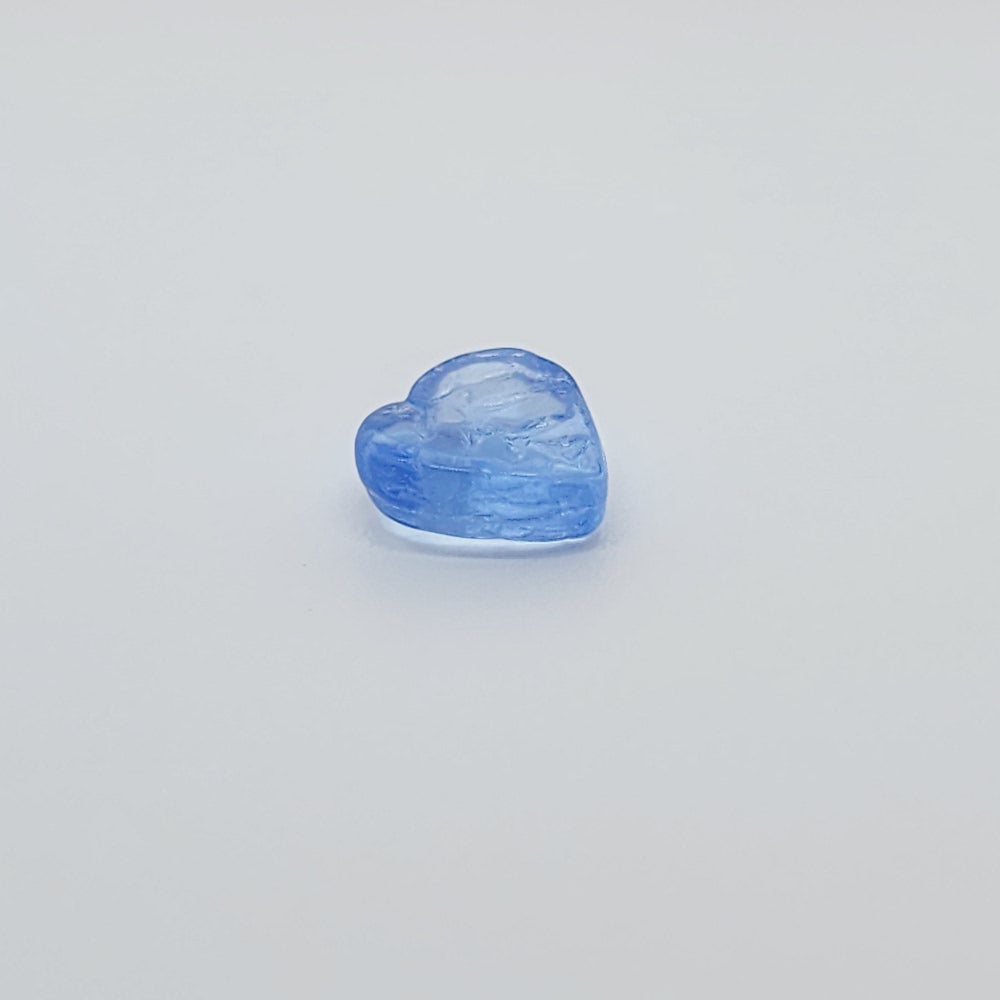 8x8mm Heart Leaf (25) - Blue Transparent - Vintage Czech Glass Beads