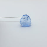 8x8mm Heart Leaf (25) - Blue Transparent - Vintage Czech Glass Beads