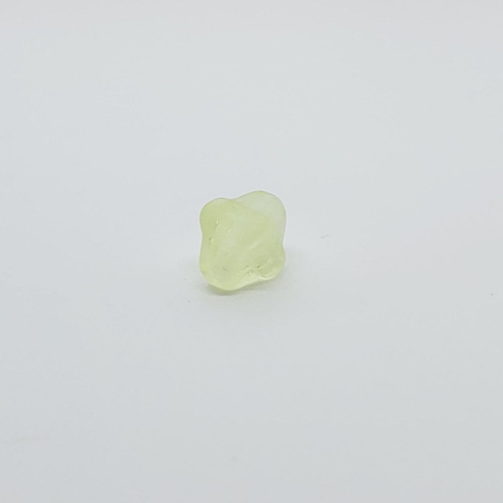 7x6mm Cross (25) - Lemon Transparent Frosted - Vintage Czech Glass Beads