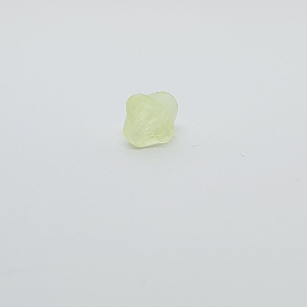 7x6mm Cross (25) - Lemon Transparent Frosted - Vintage Czech Glass Beads