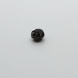 5x6mm Rondelle (25) - Black Opaque w. Gold - Vintage Czech Glass Beads