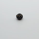 5x6mm Rondelle (25) - Black Opaque w. Gold - Vintage Czech Glass Beads