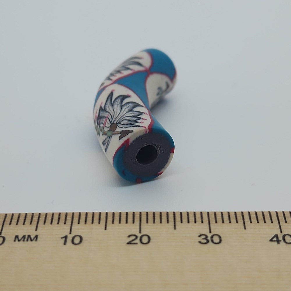 36x10mm Elbow Fimo Beads (10) - Peace Pipe