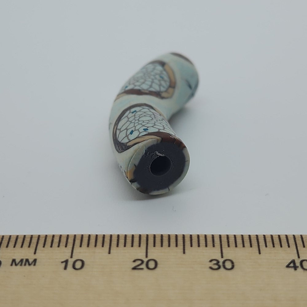 36x10mm Elbow Fimo Beads (10) - Dream Catcher Web