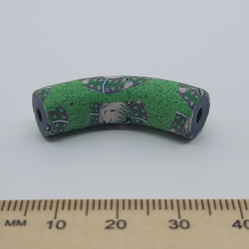 36x10mm Elbow Fimo Beads (10) - Eagle w. Feather