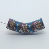 36x10mm Elbow Fimo Beads (10) - Indian Face w. Head Dress