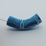 36x10mm Elbow Fimo Beads (10) - Dolphin Diving
