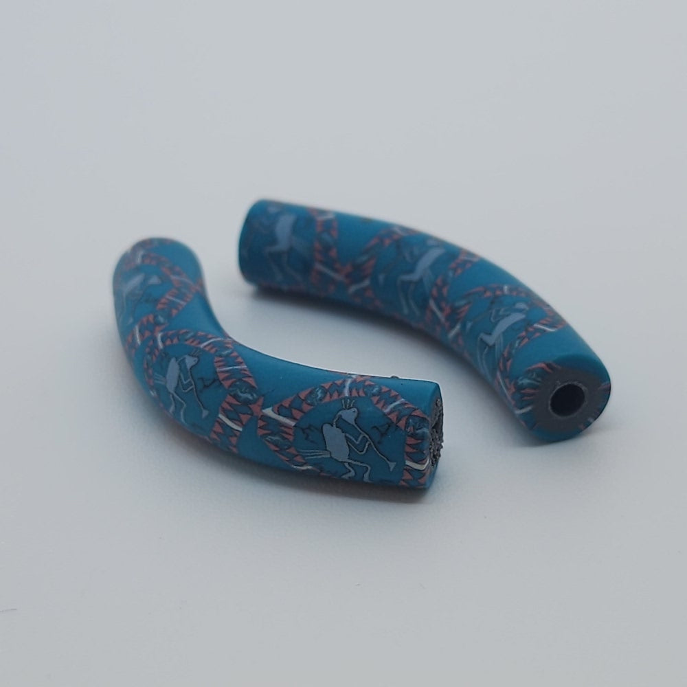 35x7mm Elbow Fimo Beads (10) - Kokopelli