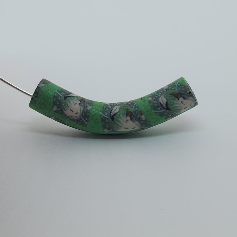 35x7mm Elbow Fimo Beads (10) - Eagle w. Feather