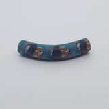 35x7mm Elbow Fimo Beads (10) - Indian Face w. Feathers