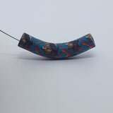 35x7mm Elbow Fimo Beads (10) - Indian Face w. Feathers