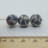 12mm Round Fimo Beads (10) - Zebra Hide