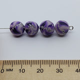 8mm Round Fimo Beads (10) - Psychedelic Purple