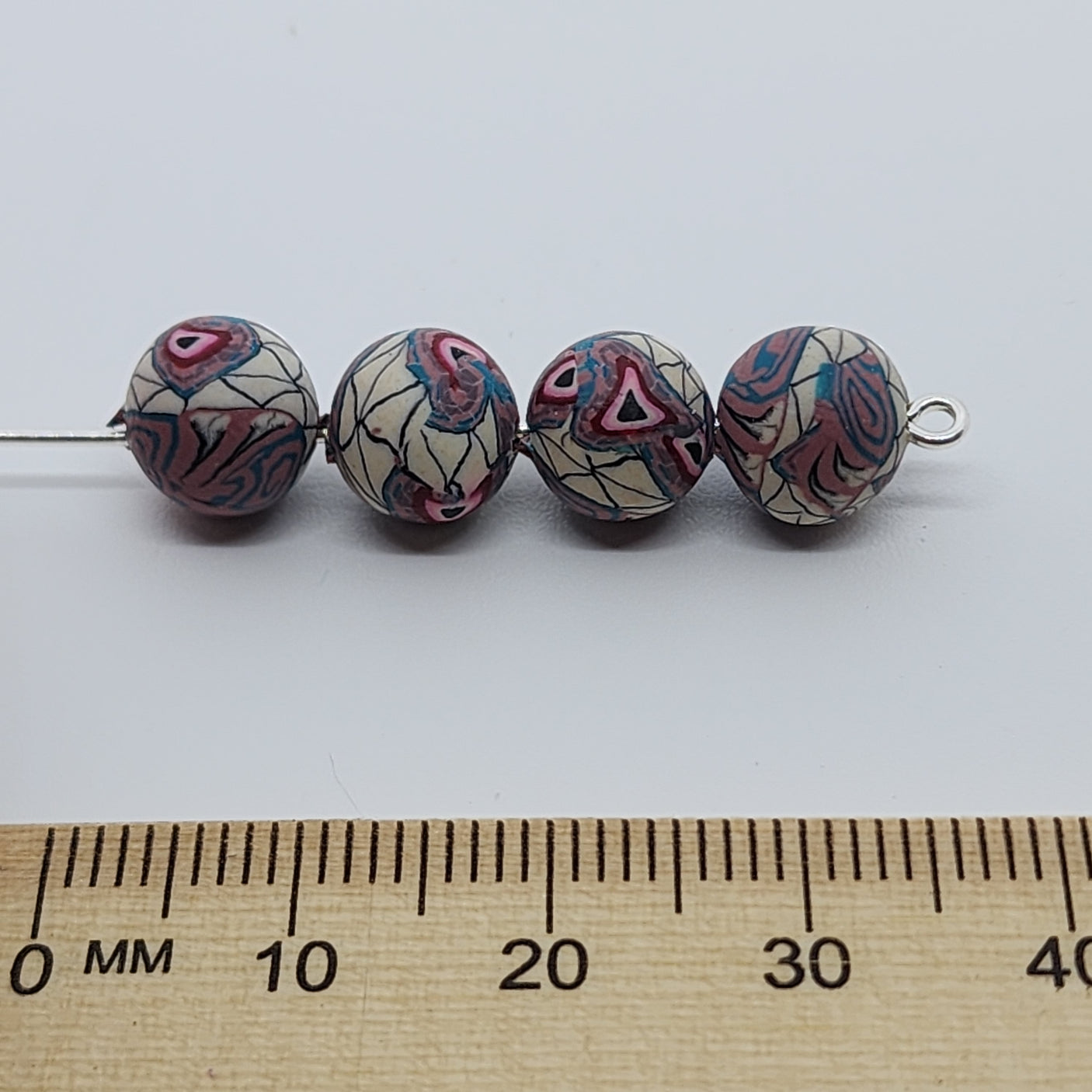 8mm Round Fimo Beads (10) - Native American Indian Symbols
