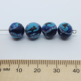 8mm Round Fimo Beads (10) - Whale Tail