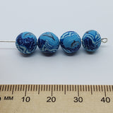 8mm Round Fimo Beads (10) - Dolphin Diving