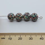 8mm Round Fimo Beads (10) - Animal Print Pastel