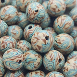 8mm Round Fimo Beads (10) - Aztec