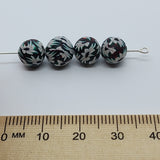 8mm Round Fimo Beads (10) - White Daisy