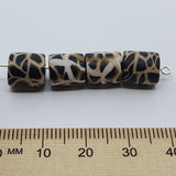 10mm Tube Fimo Beads (10) - Animal Print Brown
