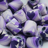 10mm Tube Fimo Beads (10) - Psychedelic Purple