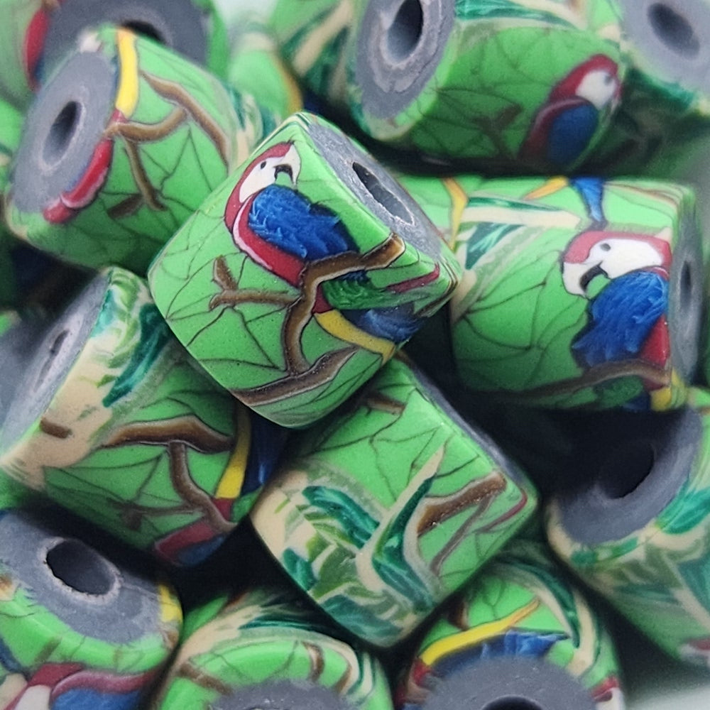 10mm Tube Fimo Beads (10) - Parrot