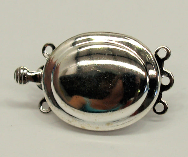 3 Row Oval Turtle Clasp (3) - Silver
