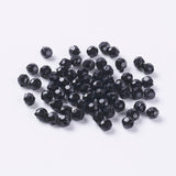 6mm Faceted Beads (100) - Black Opaque
