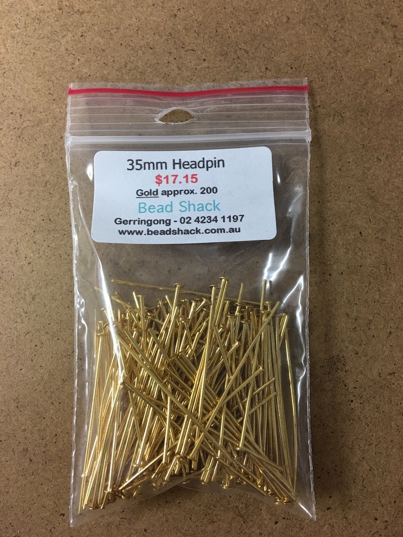 35mm Headpin - Gold