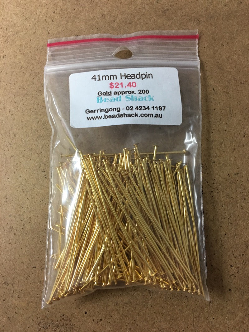 41mm Headpin - Gold - Bead Shack