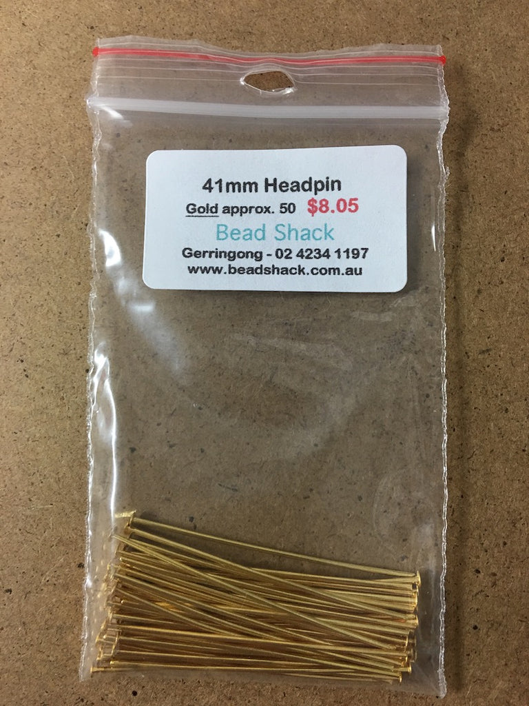 41mm Headpin - Gold - Bead Shack