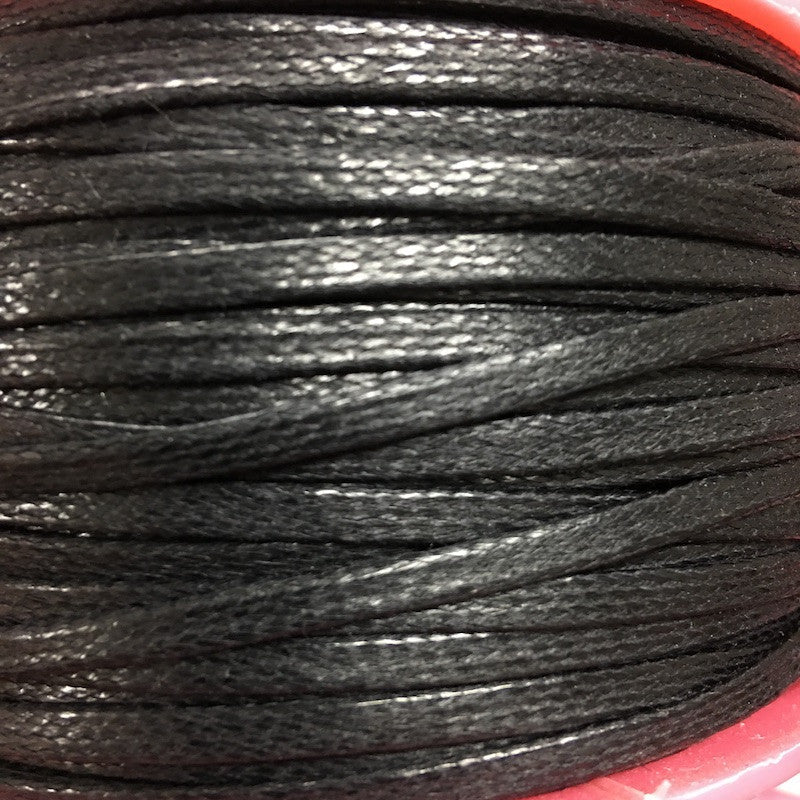 4mm Flat Wax Cotton (5m) - Black
