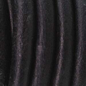 4mm Round Leather Cord (10m) - Black