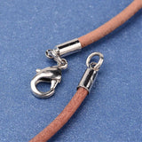 2.5mm Leather Necklace (46cm) - Peru (Light Brown) - Clasp w. Ring