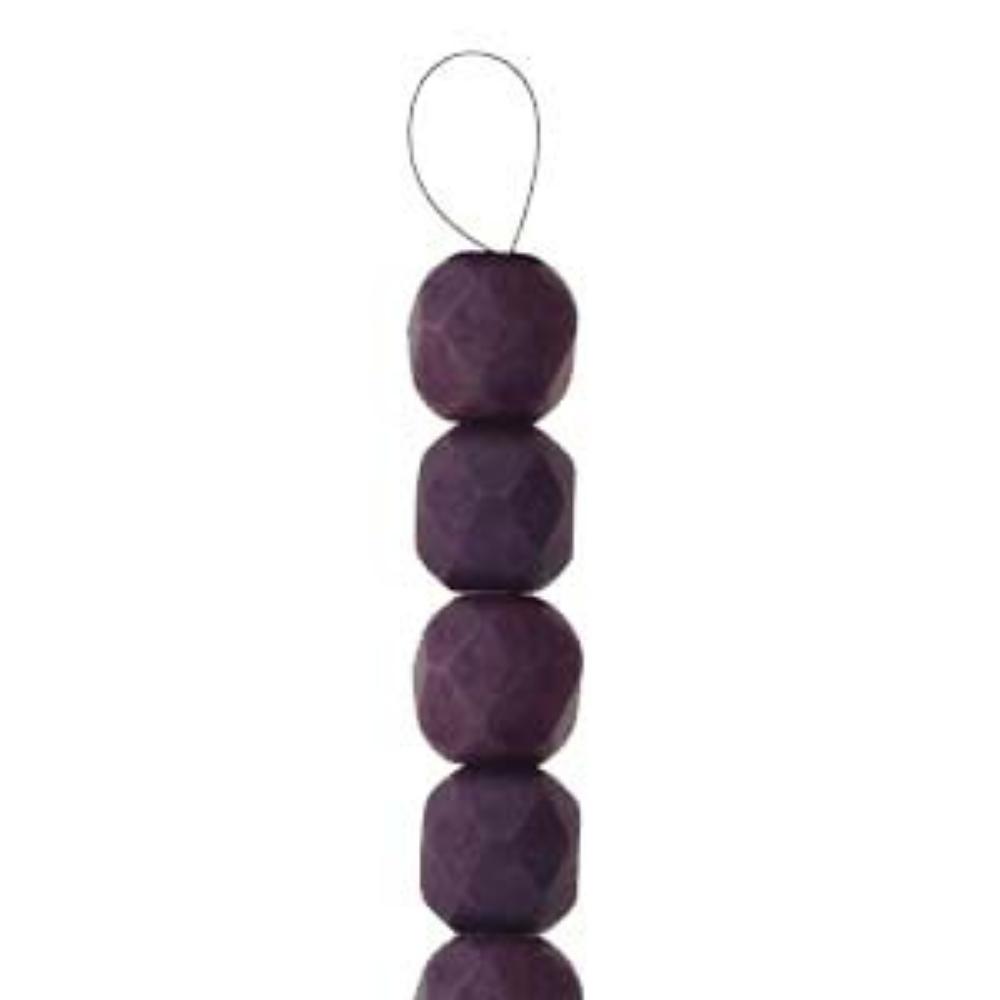 3mm Firepolish Czech Glass Strand - Chalk Purple Vega