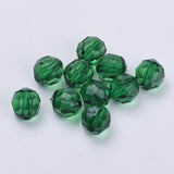 6mm Faceted Beads (100) - Christmas Green