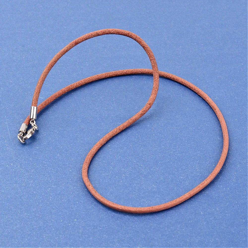 2.5mm Leather Necklace (46cm) - Peru (Light Brown) - Clasp w. Ring