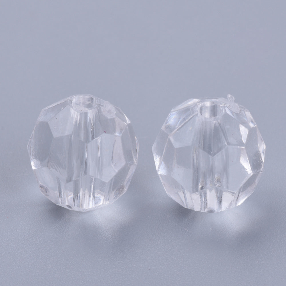 6mm Faceted Beads (100) - Clear