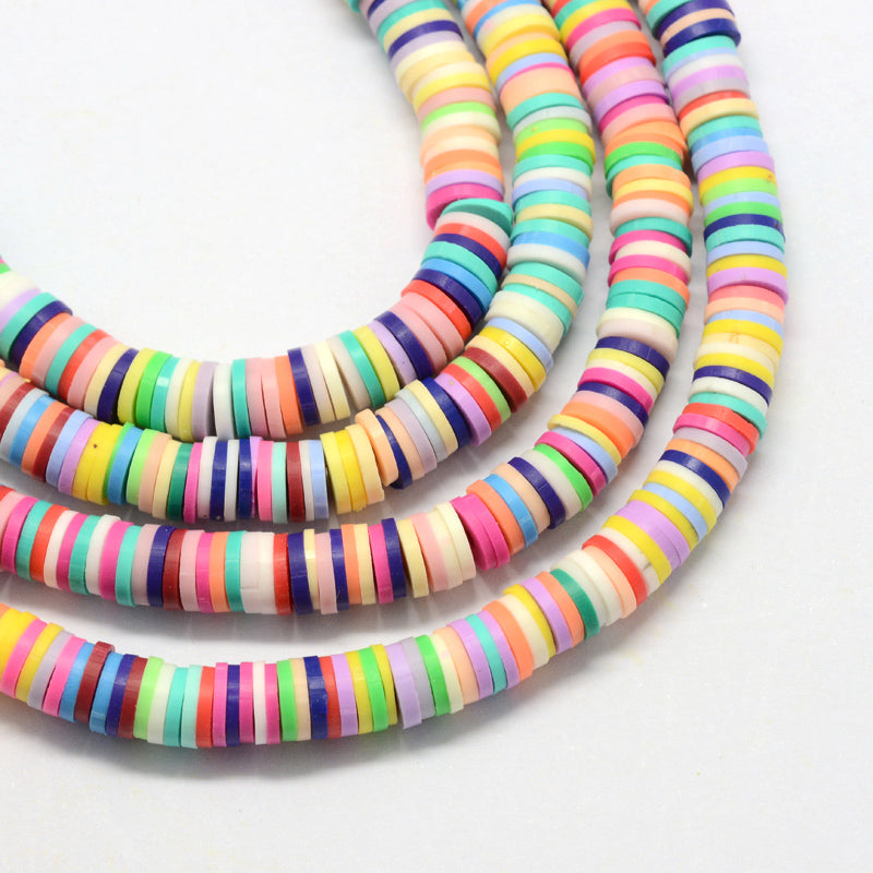 Yellow Opaque 8mm Heishi Disc Polymer Clay Beads (1 Strand)