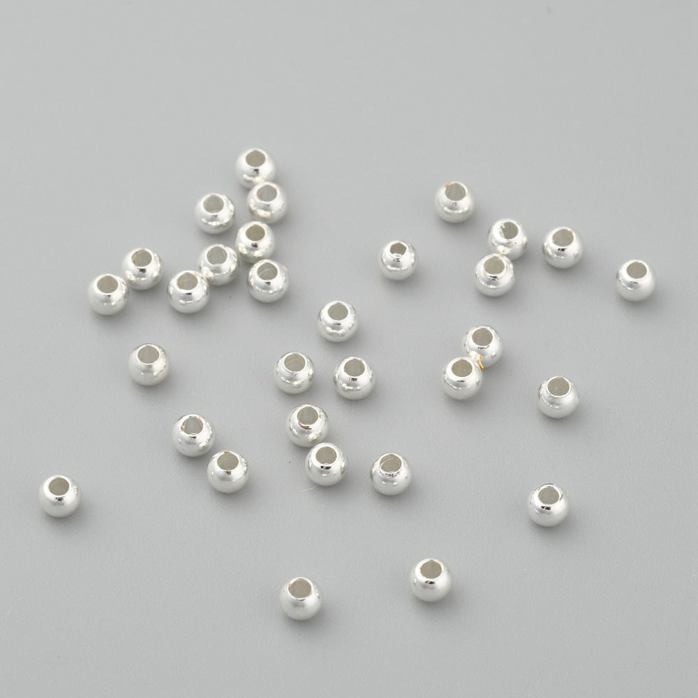 3mm Metal Beads (50) - Silver - Rack & Vacuum Plated