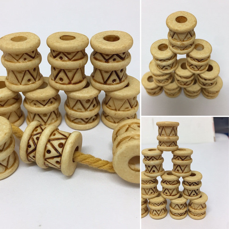 18mm  Tube (10) - Dark Cream - Vintage Lucite Beads