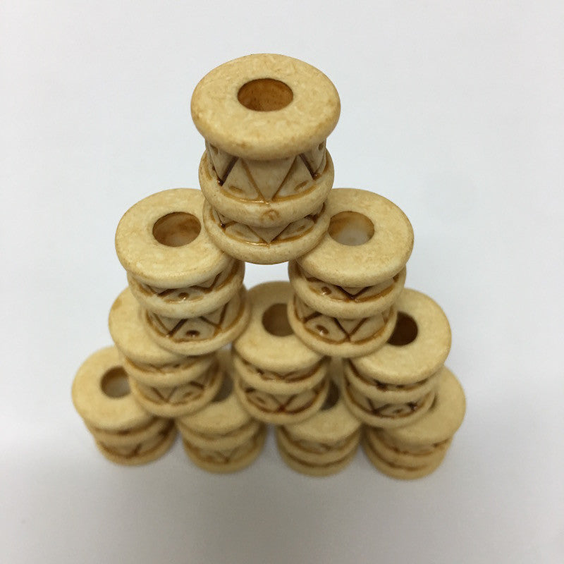 18mm  Tube (10) - Dark Cream - Vintage Lucite Beads